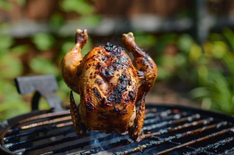 Juicy Beer Can Chicken on the Weber Kettle Grill