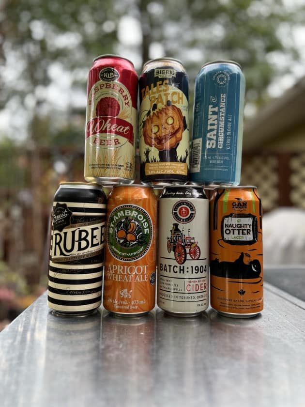 Selection of beers for beer can chicken.