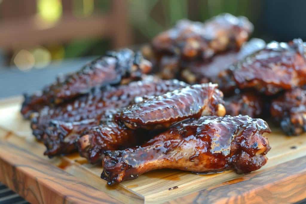Sticky BBQ Canadian chicken wings.